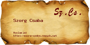 Szorg Csaba névjegykártya